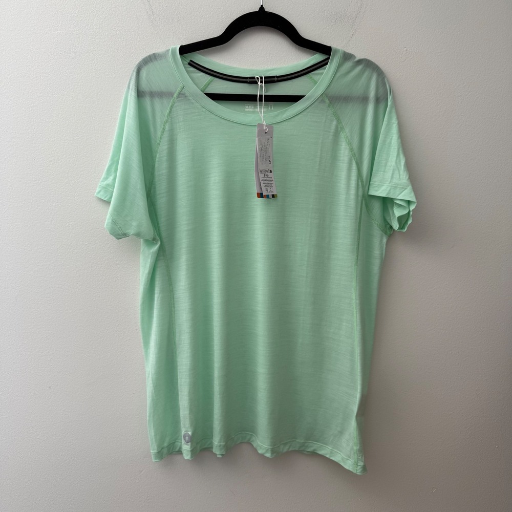 Smartwool Active Women XL Mint Green Merino Wool Blend Short Sleeve T-Shirt NWT
